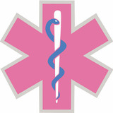 Decal - PINK Star of Life (Helmet Size)