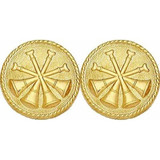 Gold 4-crossed Bugle Collar Insignia Set (15/16-inch) 