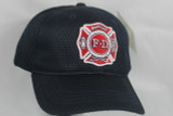 Fire Department Logo Navy Air Mesh Cap (3-D High Definition Embroidery) 1