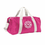 Fire Department Overnighter Bag with Embroidered Logo (Hot Pink)