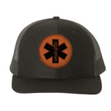 Leather Patch Hat- The Star of Life Black