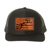 Leather Patch Hat- Military Rifle Black