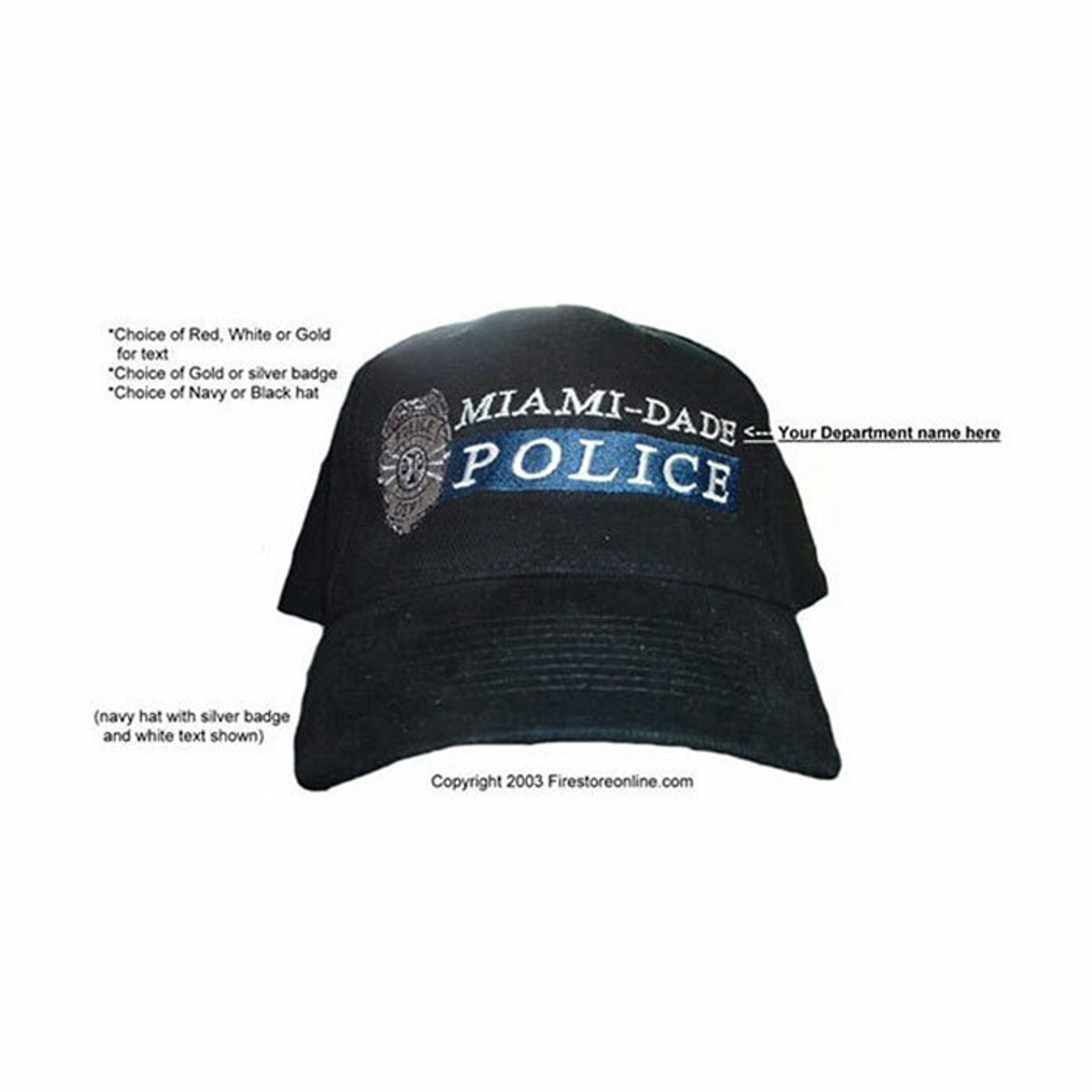 Aggregaat vrachtauto Christian Police Hat - Custom Embroidered - Design Your Own Online - Firestoreonline