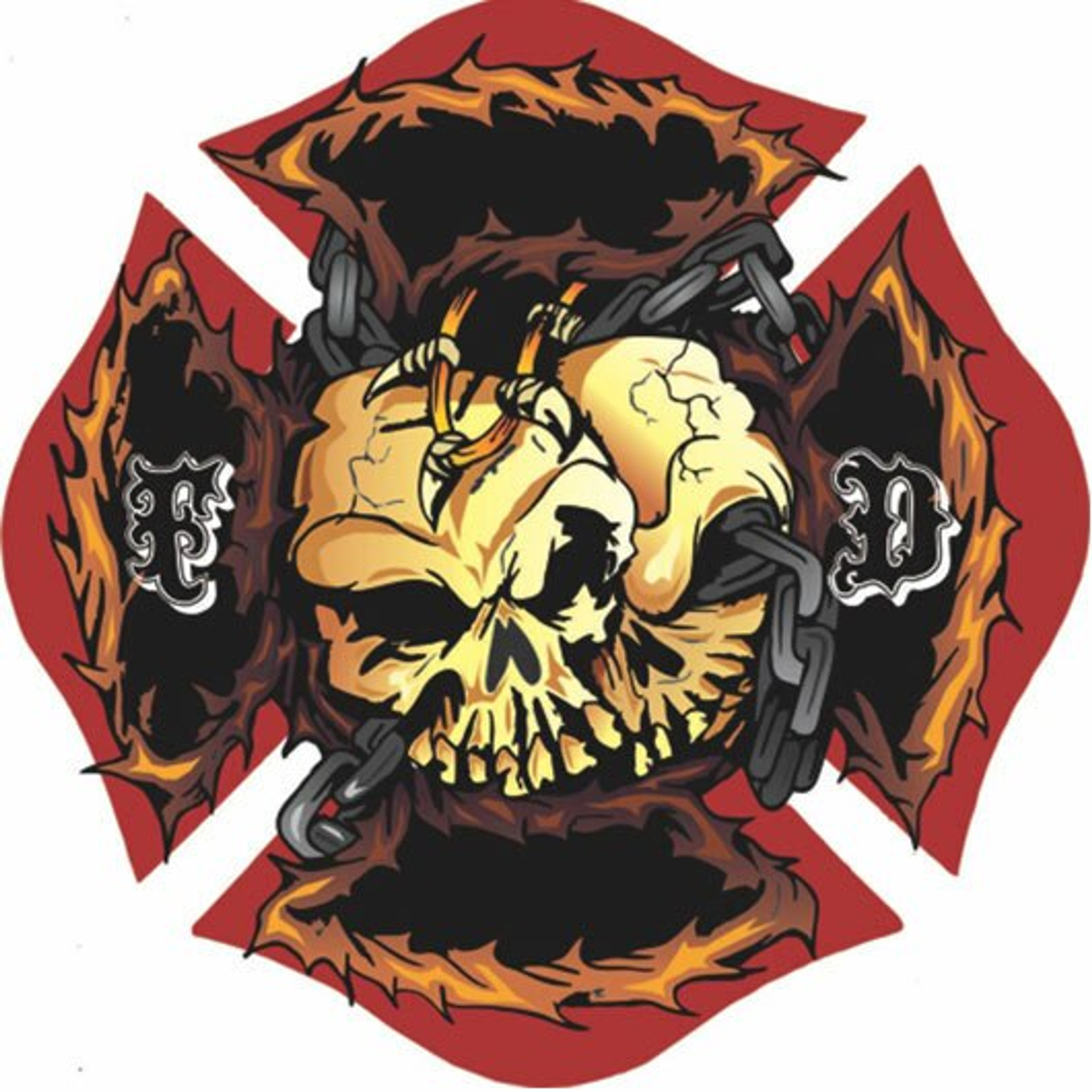 tribal maltese cross fd decal 4 inch window size