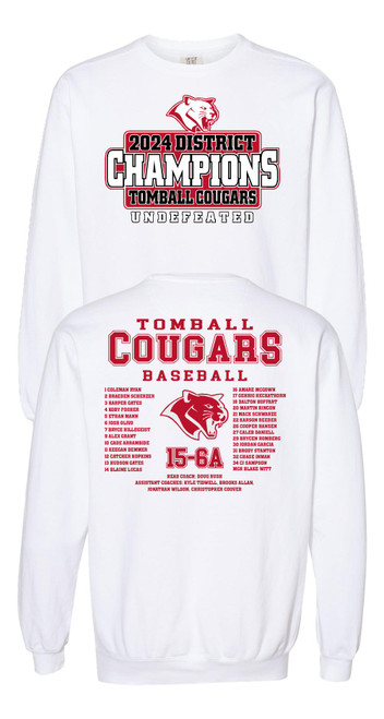 THS Baseball Playoff White Sweatshirt (Comfort Color)