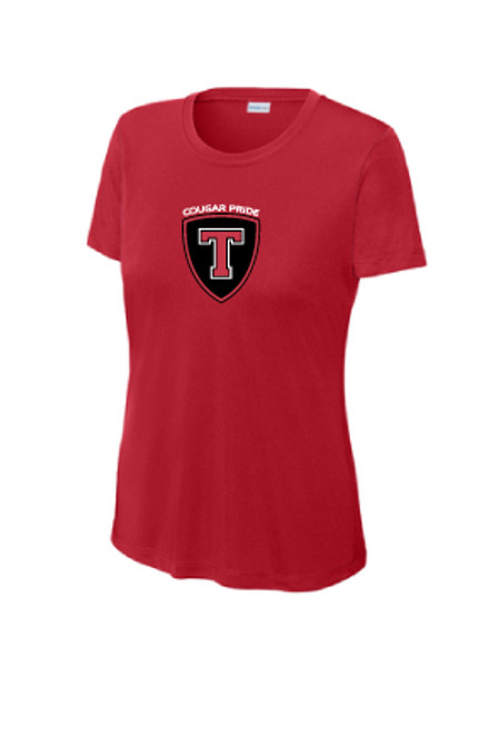 THS Cougar Pride Marching Band Ladies Red Dri Fit T-shirt (Sport-Tek)