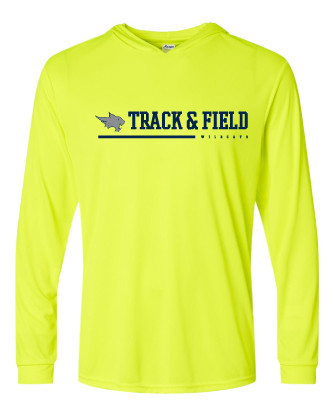 WWJH Track Safety Green Long Sleeve Hooded DRI FIT Shirt (Paragon)