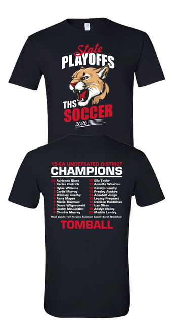 THS Girls  Soccer Playoffs Black COTTON T-shirt (For Fans)
