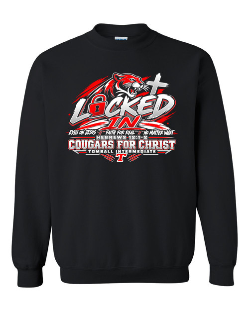 TIS Cougars for Christ Black Sweatshirt (Gildan) 