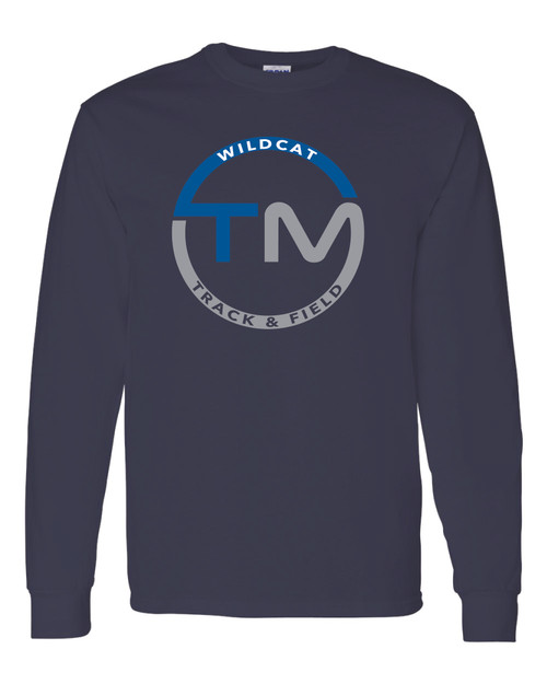 TMHS Track and Field  Navy Long Sleeve T-shirt (Gildan 100% cotton)
