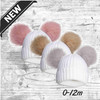 DOUBLE POM POM  PETER RABBIT  HATS 7 COLOURS r1