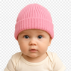 CT03 NEW BABY 1x1 RIBBED TURN UP HAT 4 COLOURS