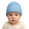 CT03 NEW BABY 1x1 RIBBED TURN UP HAT 4 COLOURS
