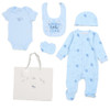 F10689NB: Baby Boys "Daddy's Little Star" 6 Piece Mesh Bag Gift Set (NB-6 Months)