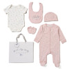 G12574NB: Baby Girls Wild Flower 6 Piece Mesh Bag Gift Set (NB-6 Months)