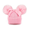 TM10-G NEW BIG BOW GREY  DOUBLE POM POM SPANISH STYLE  HATS AGE 0-12M