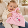 Little Lady Baby Girl Comforter – Embroidered Duck Comfort Blanket – Pink or White Dimple Fabric with White Sherpa Back