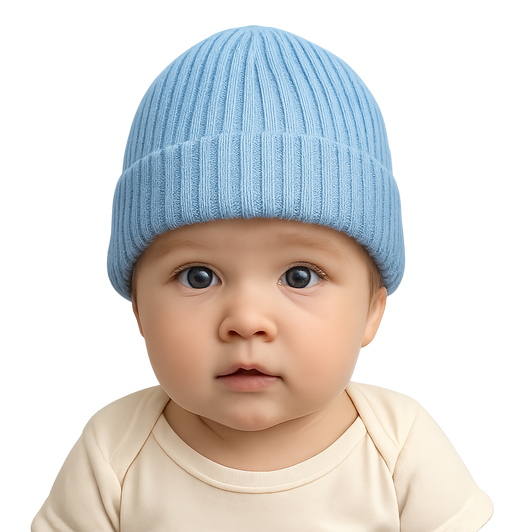 CT02 NEW BABY 1x1 RIBBED TURN UP HAT