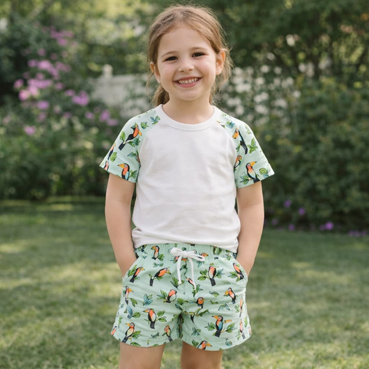 KWC9344T TOUCAN PRINT SHORT SLEEVE SET