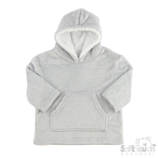 HD305-G: GREY ANIMAL Embossed Hoodie (6-24 Months)