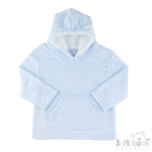HD305-B-2-4Y: BLUE VEICHLE Embossed Hoodie (2-4 Years)
