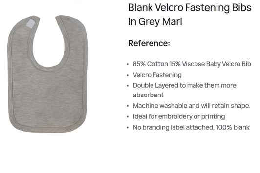 grey marl velcro bib grey marl velcro bib