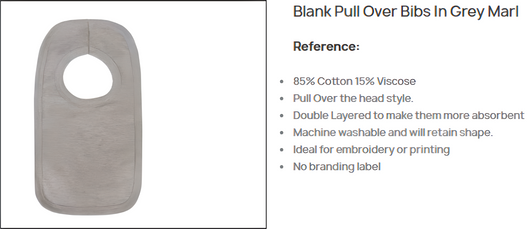 Blank overhead  Fastening Bibs in grey marl