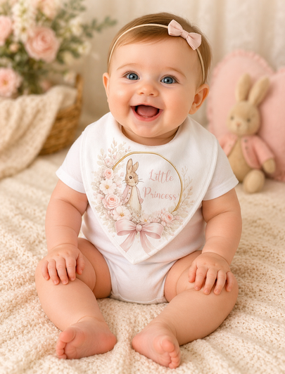 KWC4248BB White baby peter rabbit bandana little princess