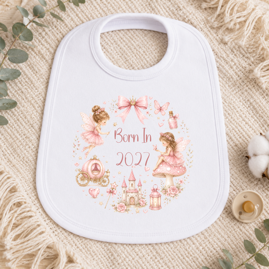 born in 2027 fairies design bib