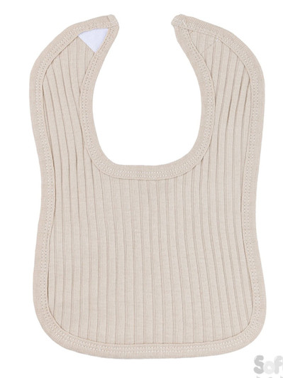 P4600-BI: Biscuit Ribbed Velcro Bib