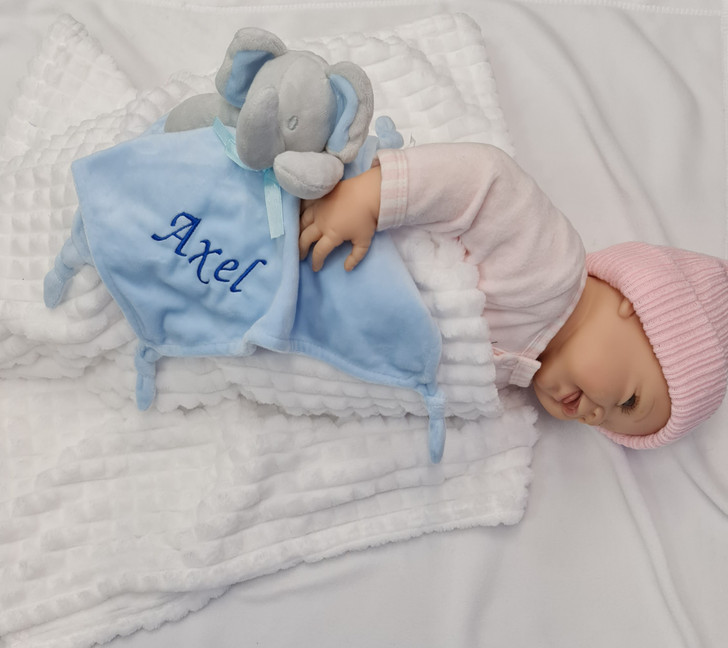 PERSONALISED  BABY  ELEPHANT / BOW  COMFORTER SECURITY