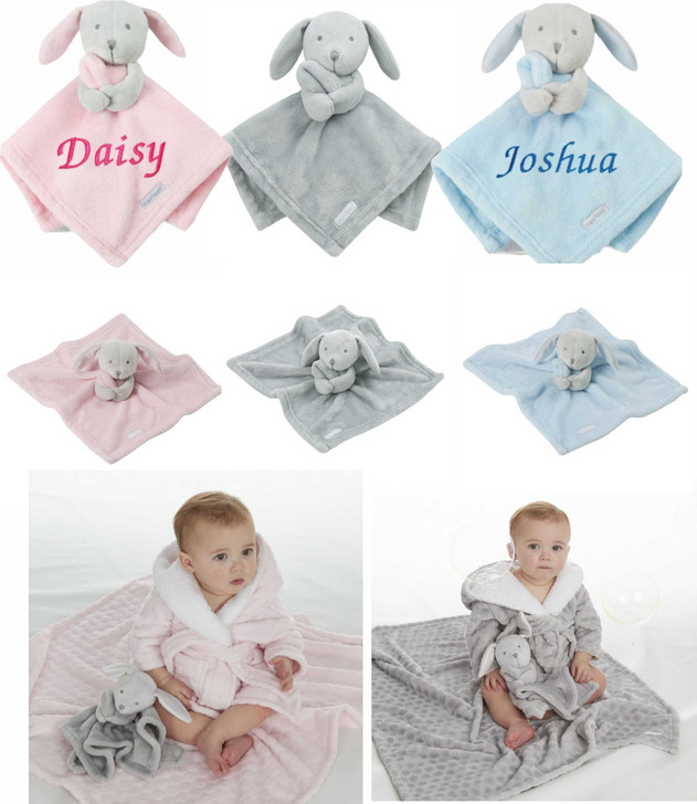 PERSONALISED  BABY NOVELTY RABBIT COMFORTER SECURITY new 2023
