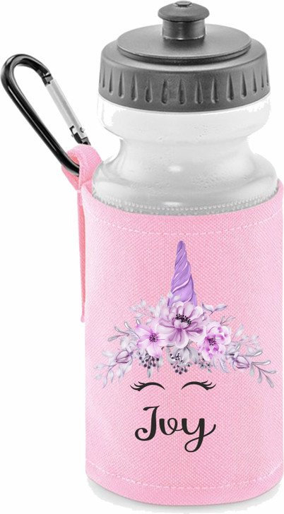 Personalised Water bottle , backpack,lunchbox unicorn design PRINTED