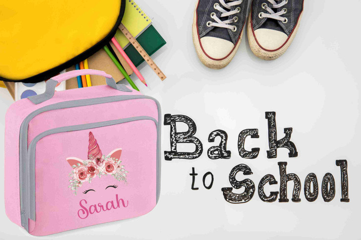 Personalised Water bottle , backpack,lunchbox unicorn design PRINTED