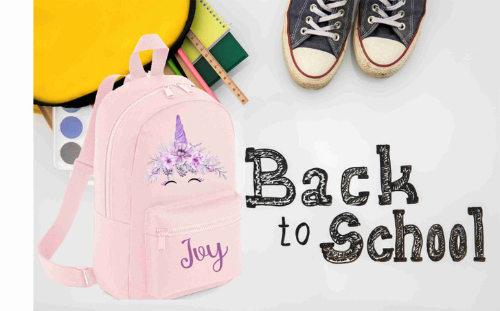 Personalised Water bottle , backpack,lunchbox unicorn design PRINTED