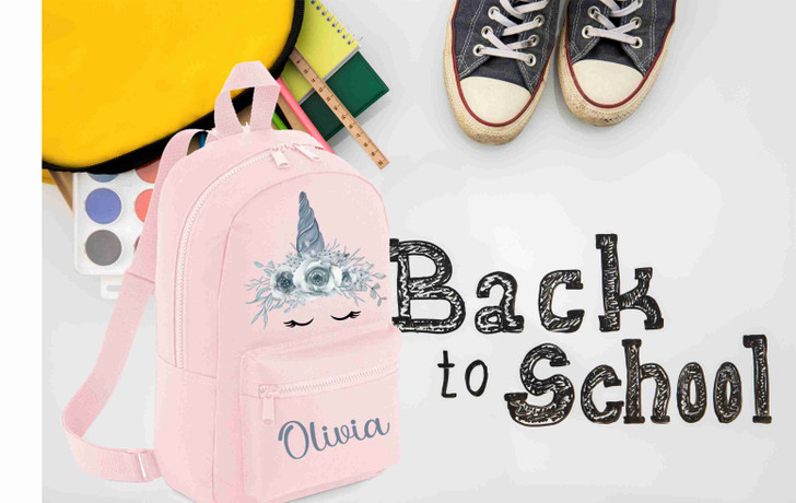Personalised Water bottle , backpack,lunchbox unicorn design PRINTED