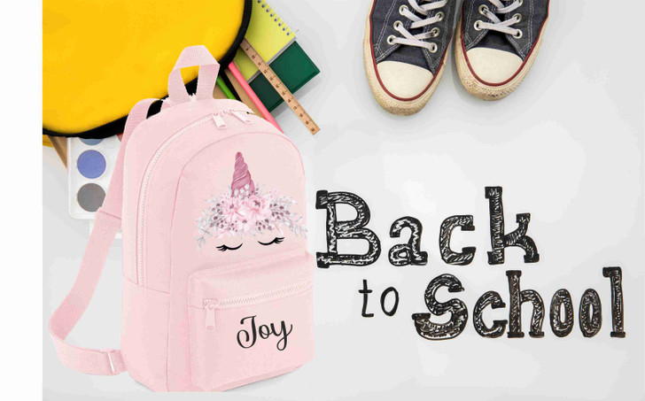 Personalised Water bottle , backpack,lunchbox unicorn design PRINTED