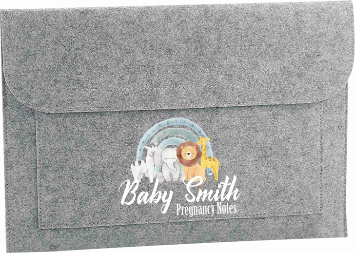 Personalised Safari rainbow  Pregnancy/Maternity Notes folder | New Baby | Rainbow baby | IVF Journey | Document Folder|