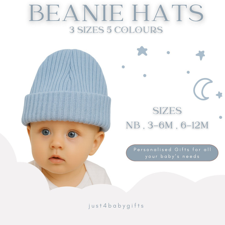 CT03 NEW BABY 1x1 RIBBED TURN UP HAT 4 COLOURS