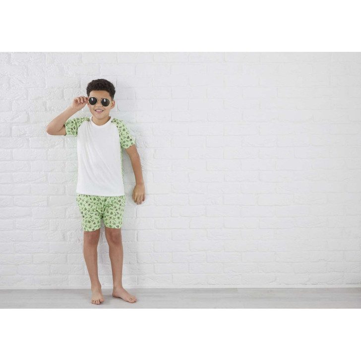 KWC9344PT PALM TREE PRINT SHORT SLEEVE SET