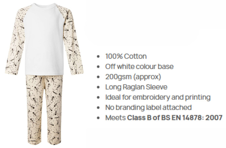 Skelenton dancing  Long Raglan Sleeve Pyjama Set