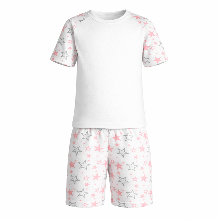 PINK  STARS  short sleeve sets Raglan Sleeve Pyjama Set
