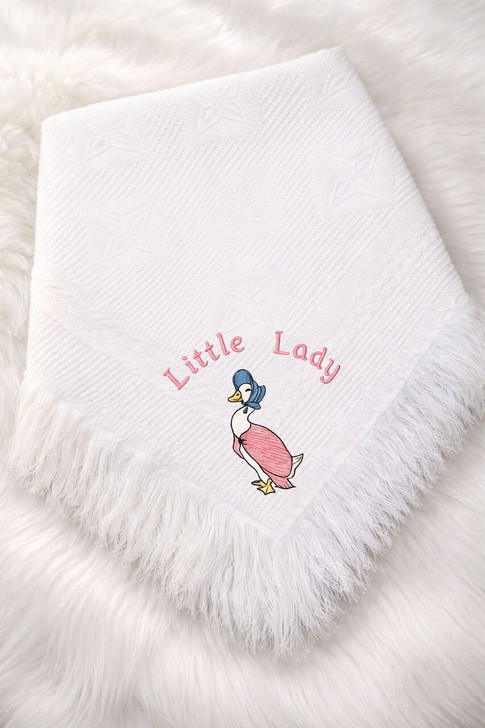 JEMIMA  Baby shawl  LITTLE LADY christening boy girl white