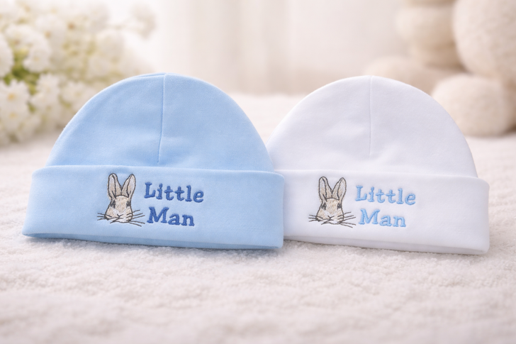 Peter Rabbit  HEAD embroidered white COTTON  hat beanie