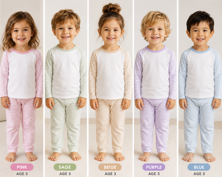 Soft Striped  PINK Children's Pyjama Sets  6 Months – 6 Years