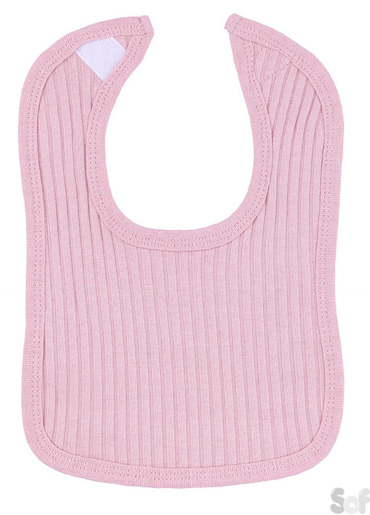 P4600-DP: Dusty Pink Ribbed Velcro Bib