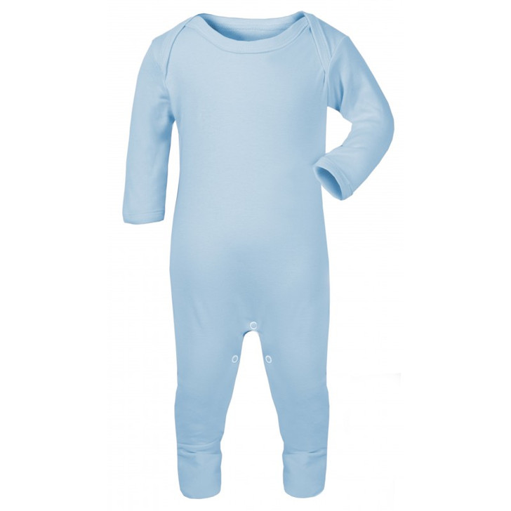 Baby Plain Chest Rompersuit in Light Blue