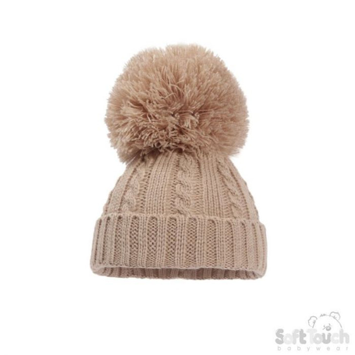 Personalised embroidered cable knit hat size 0-6m 7 colours