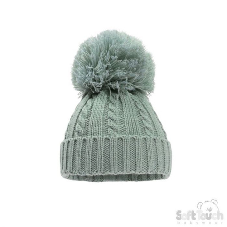Personalised embroidered cable knit hat size 0-6m 7 colours