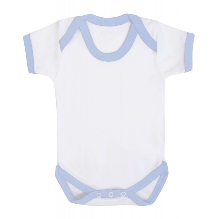 Baby Short Sleeve Bodysuit in BLUE contrast